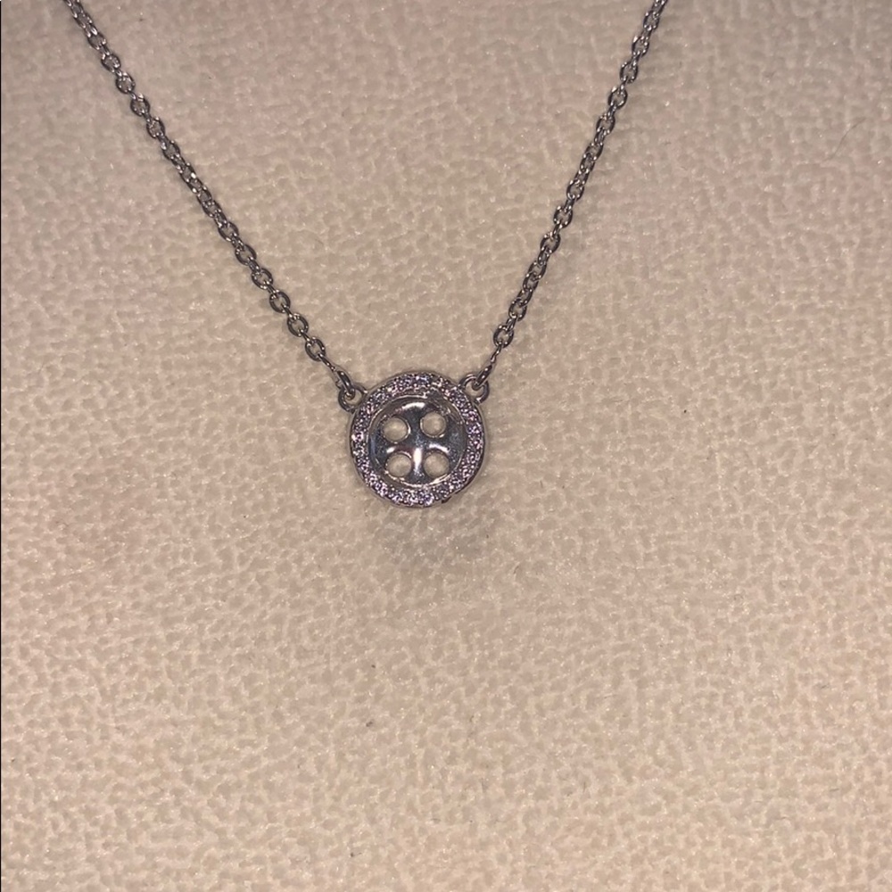 Uno De 50 1BY STAY CLOSE Necklace White Topaz 18" - Picture 3 of 10